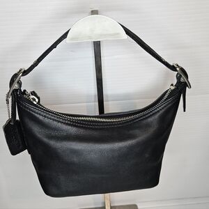 Coach Mini Demi Hobo Baguette Black Leather Purse 9844 Vintage Y2K 2002